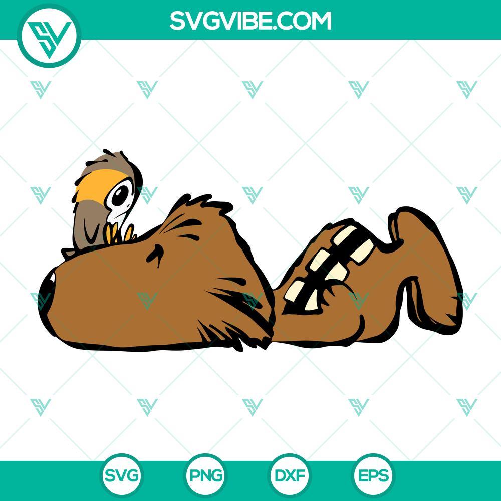 chewbacca and the porg svg chewbacca snoopy svg star war chewie and porg svg mockup