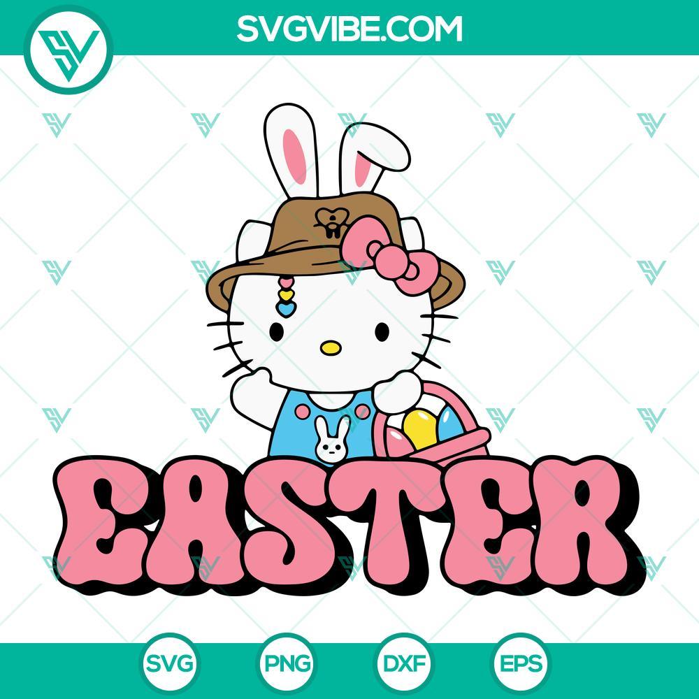 cute hello kitty easter bunny svg happy easter day svg kitty easter eggs svg mockup