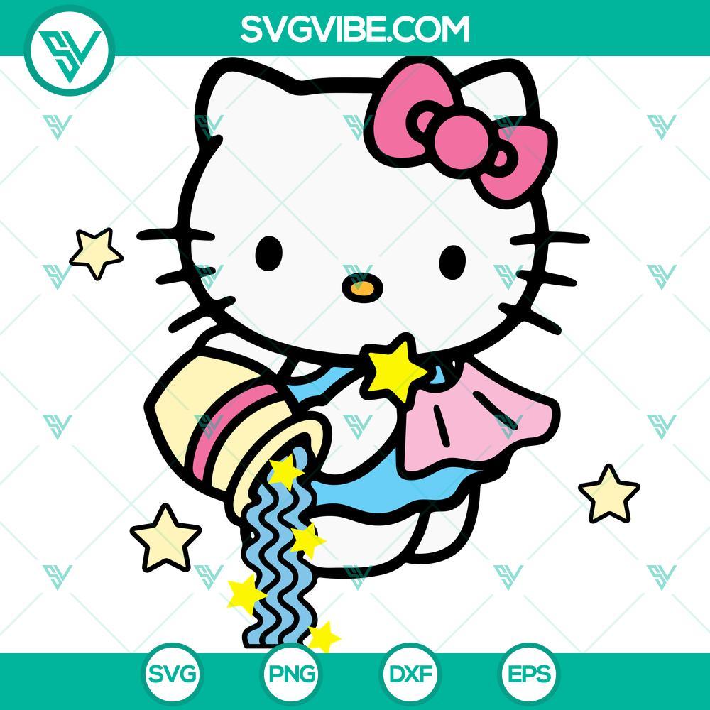 hello kitty aquarius svg waterful hello kitty svg pretty kitty bow svg mockup