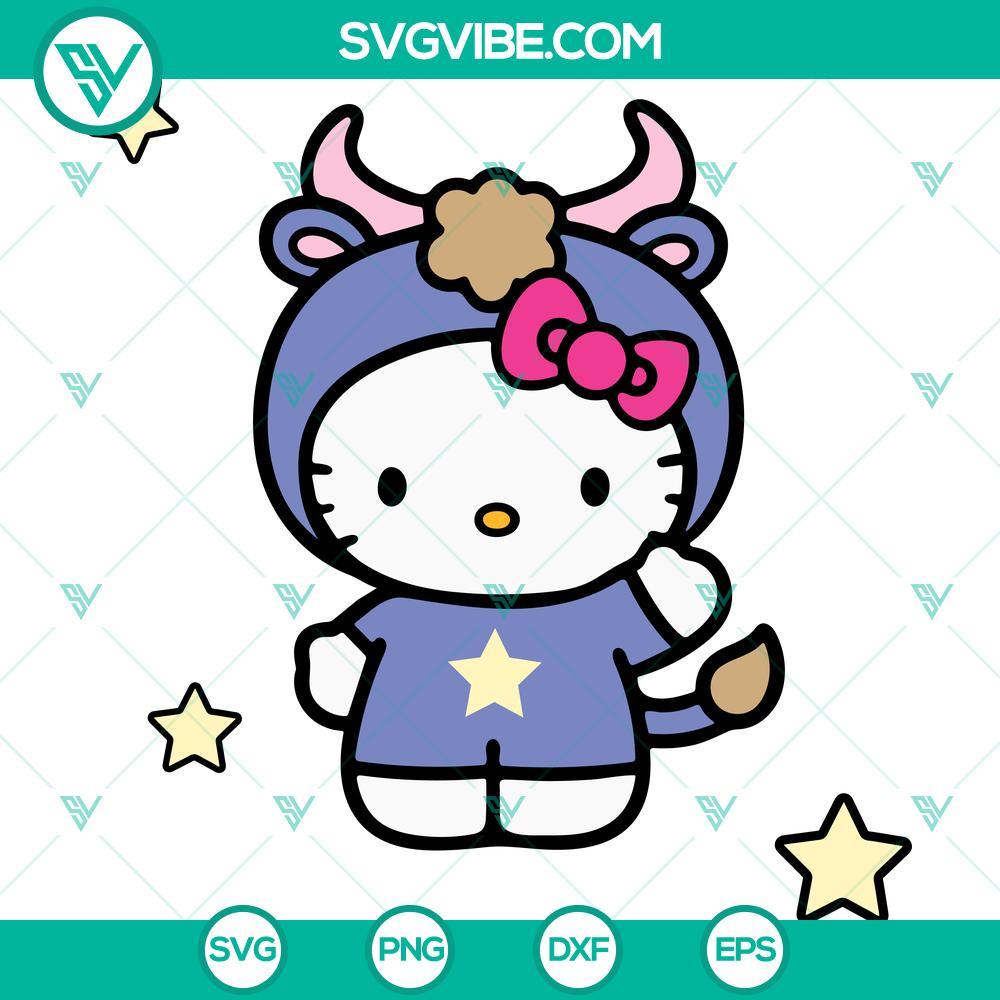 hello kitty taurus svg hello kitty cute svg hello kitty zodilac sign svg mockup