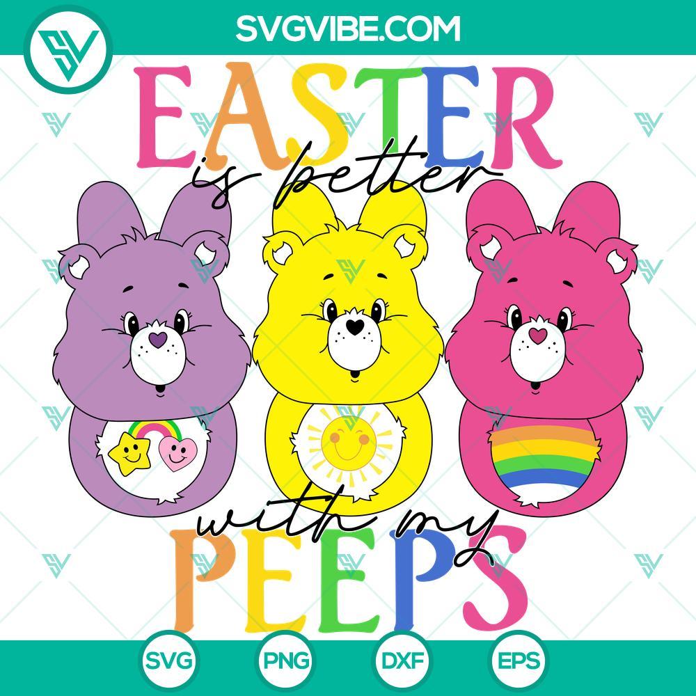 care bears easter is better with my peeps svg friend bear easter day svg mockup