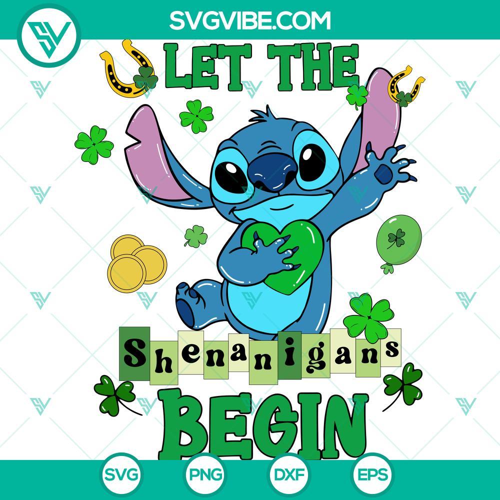 let the shenanigans begin sitch svg stitch happy st patrick s day svg shamrock disney stitch heart svg mockup