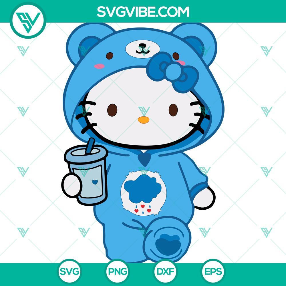 grumpy bear hello kitty svg cloud pretty kitty care bear svg png dxf eps cut file mockup