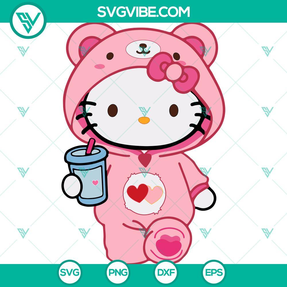 hello kitty always there bear svg hello kitty care bear svg png dxf eps cut file mockup