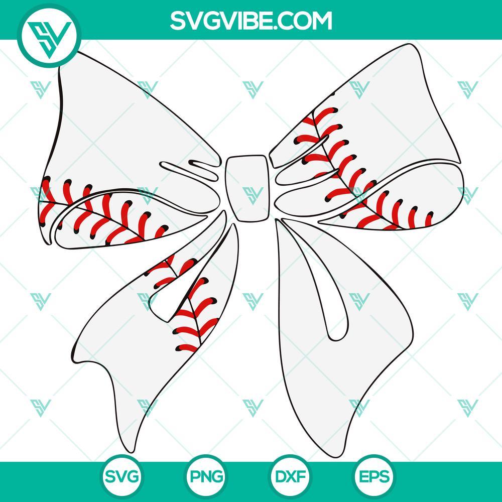 baseball bow svg white bow svg png dxf eps mockup