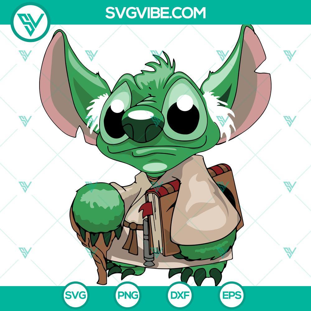 stitch baby yoda svg star wars grogu stitch svg png dxf eps mockup