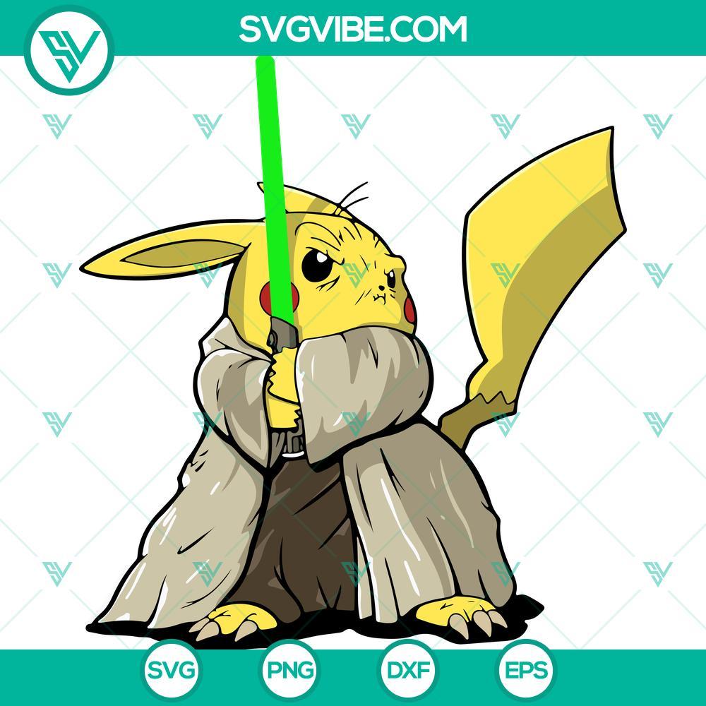 pokemon pikachu yoda svg pokemon star wars svg png dxf eps mockup