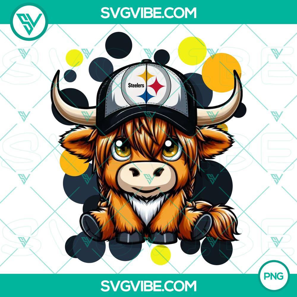 highland cow pittsburgh steelers football png file mockup