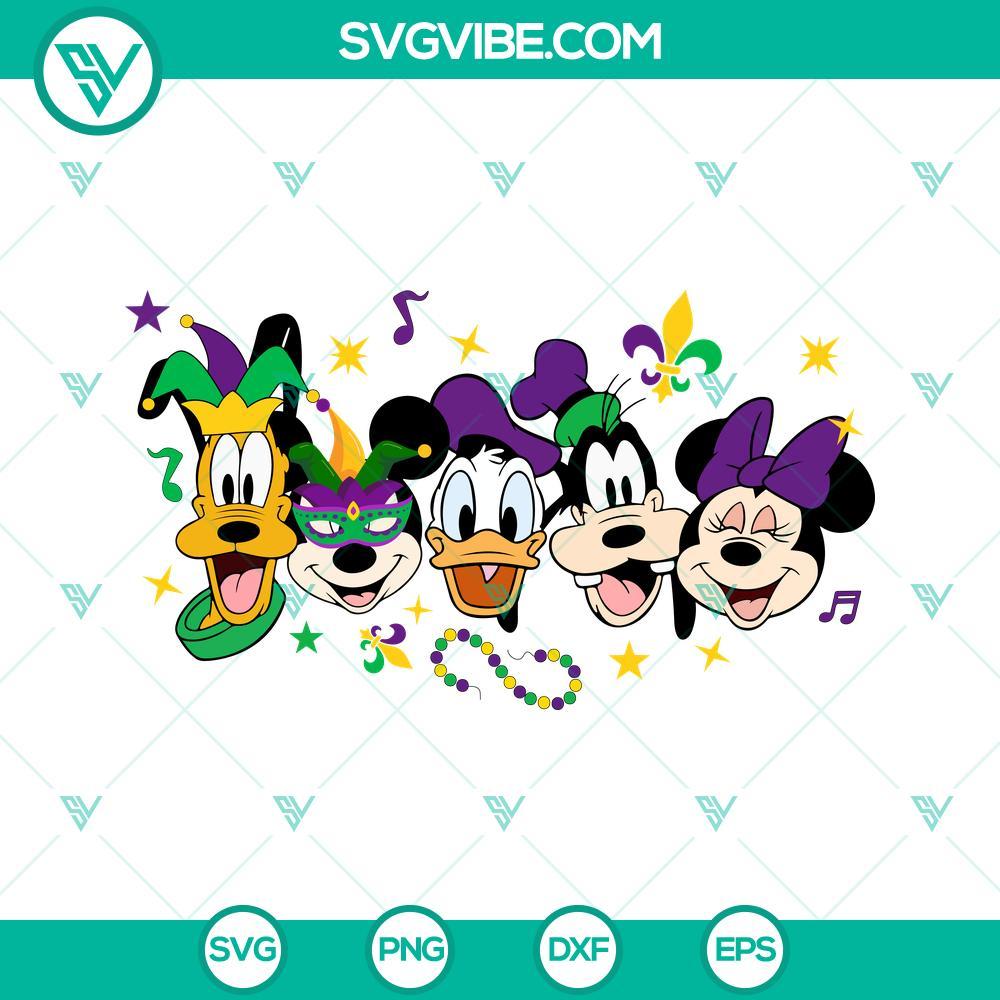 mickey and friends mardi gras 2024 svg png eps dxf file mockup