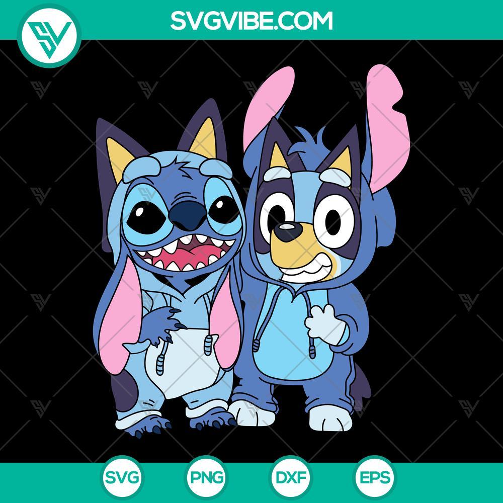 bluey and stitch svg bluey stitch cosplay svg funny bluey cartoon svg mockup