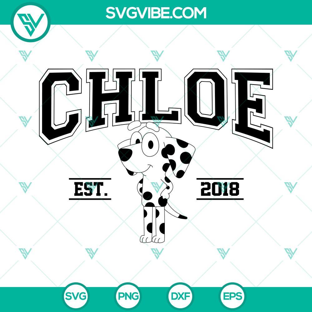 chloe bluey svg bluey cartoon svg bluey est 2018 svg mockup