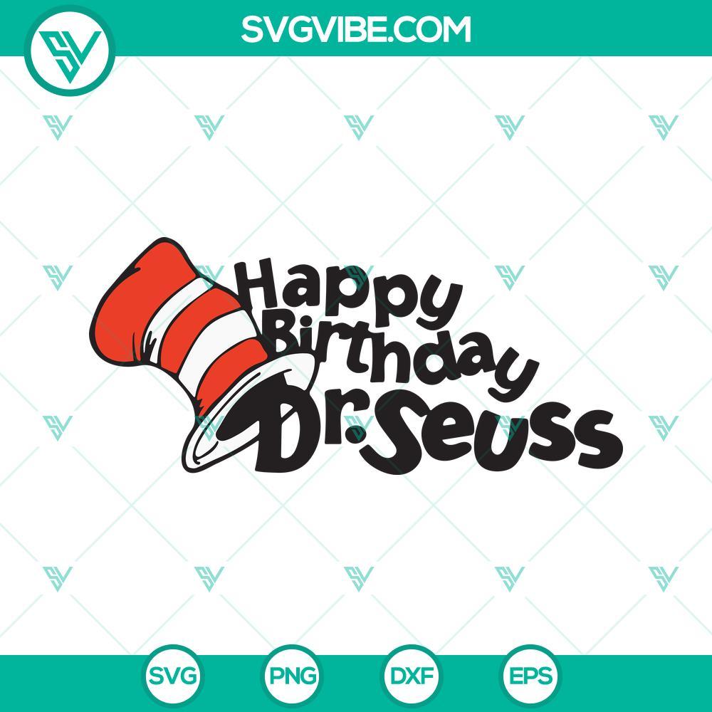 happy birthday dr seuss svg the cat in the hat svg dr seuss birthday party svg mockup