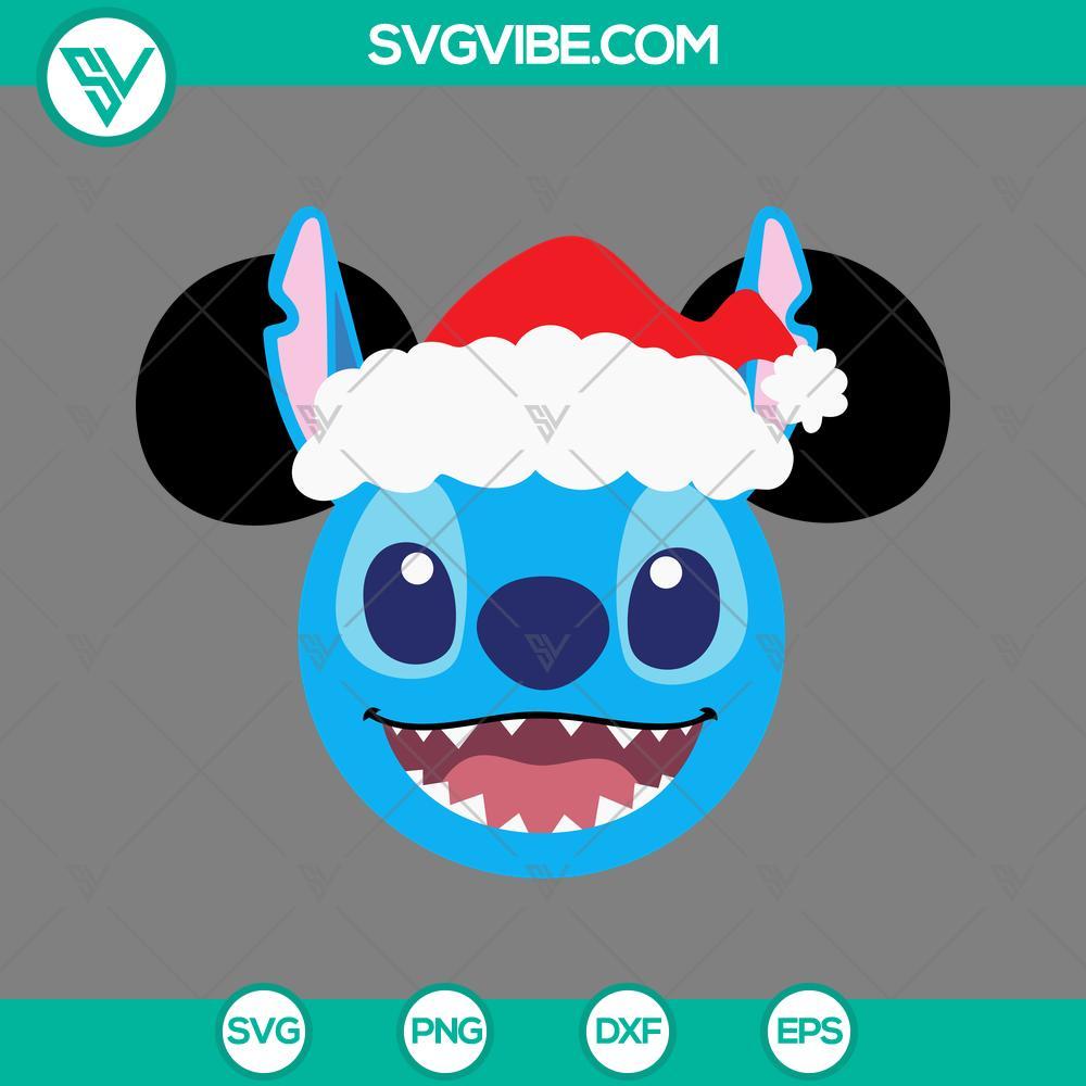 stitch ears with santa hat svg stitch disney christmas svg png eps dxf file mockup