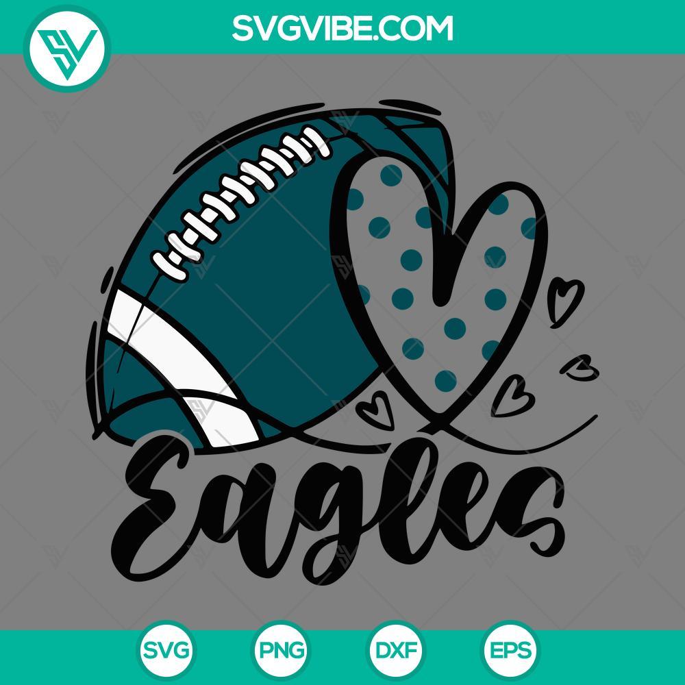 eagles football heart svg philadelphia eagles nfl svg png eps dxf file mockup