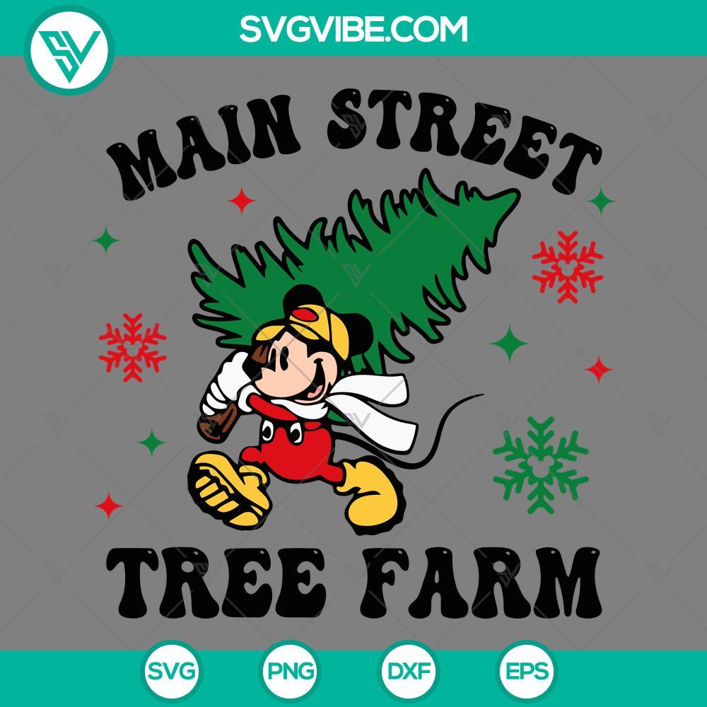 mickey main street tree farm svg mickey and christmas tree svg png eps dxf file mockup