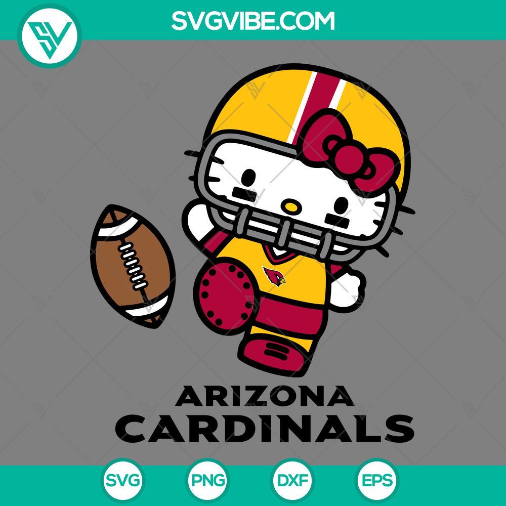 hello kitty arizona cardinals svg png eps dxf files mockup