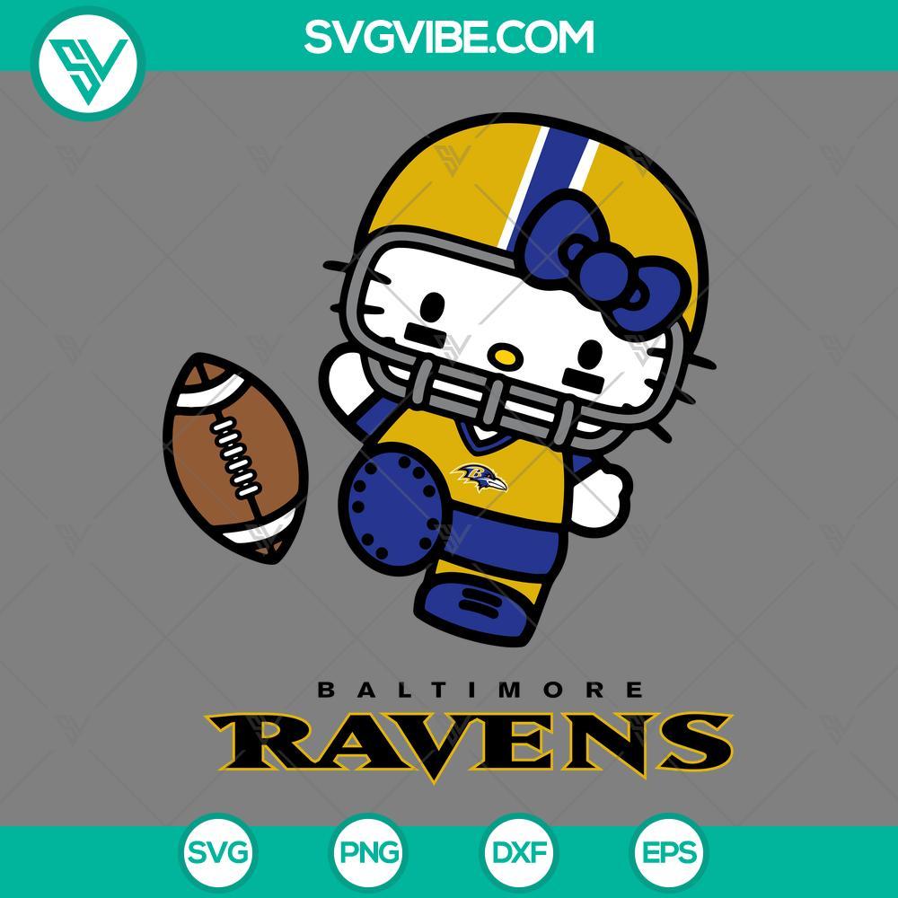 hello kitty baltimore ravens svg png eps dxf files mockup