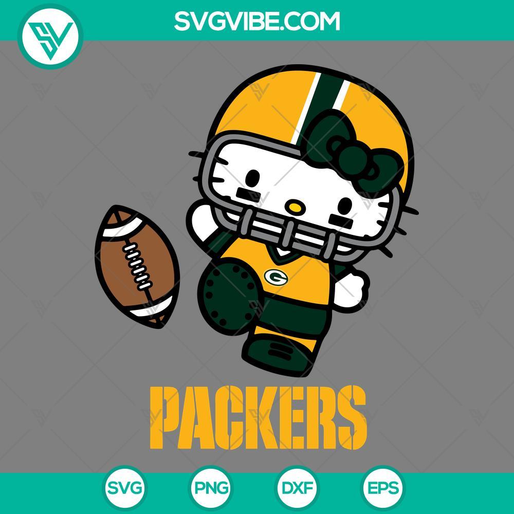 hello kitty green bay packers svg png eps dxf files mockup