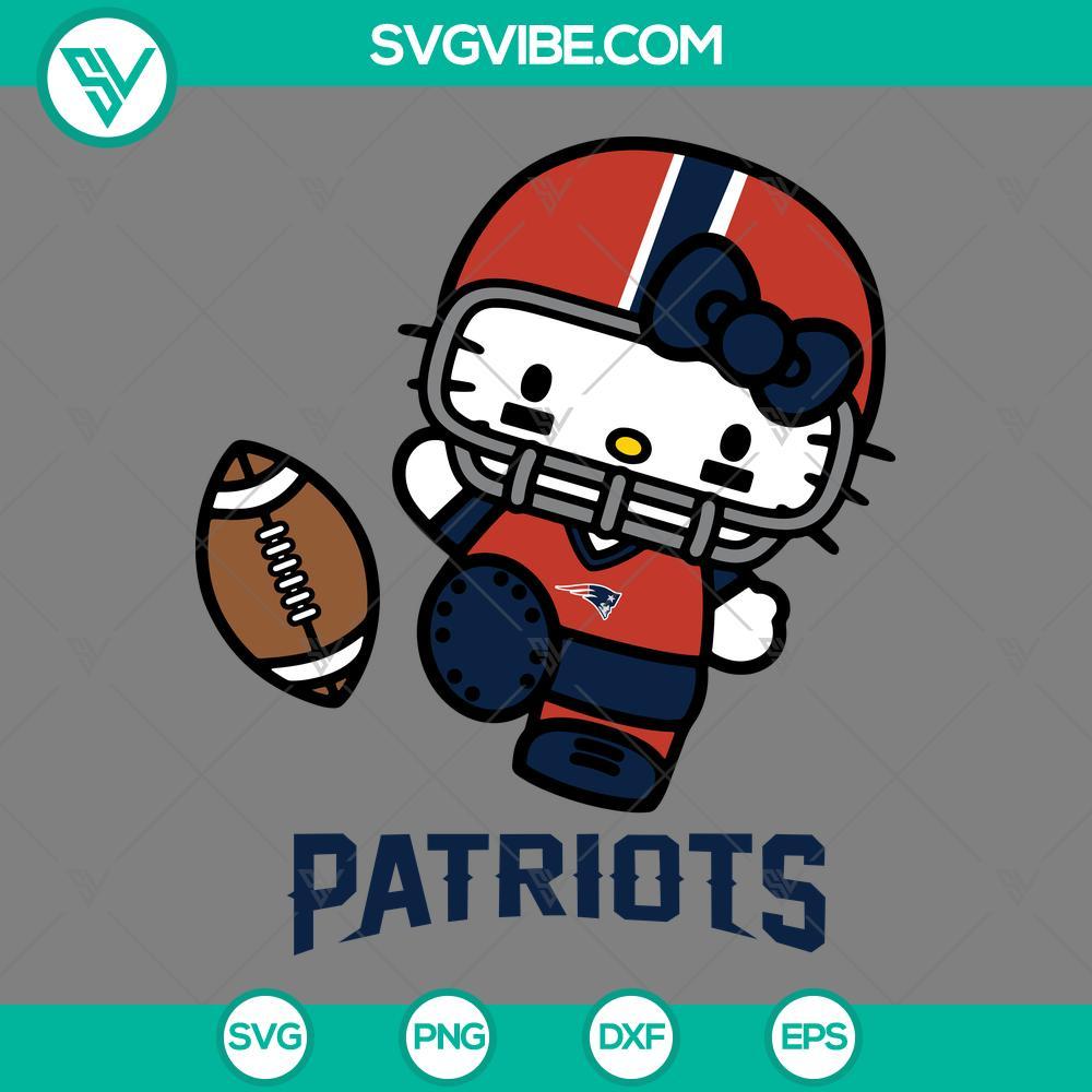 hello kitty new england patriots svg png eps dxf files mockup