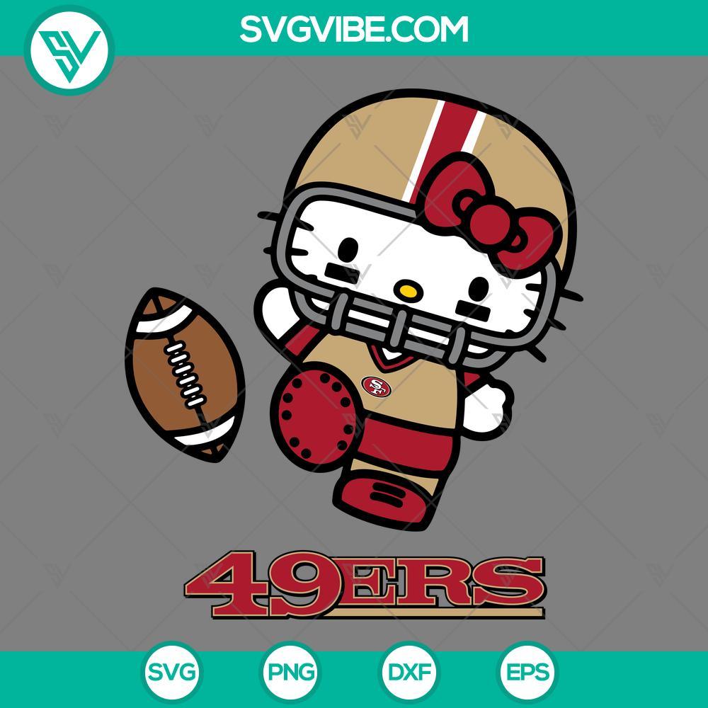 hello kitty san francisco 49ers svg png eps dxf files mockup