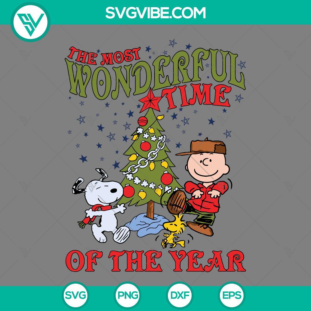 snoopy wonderful time of the year svg snoopy and charlie brown christmas svg mockup