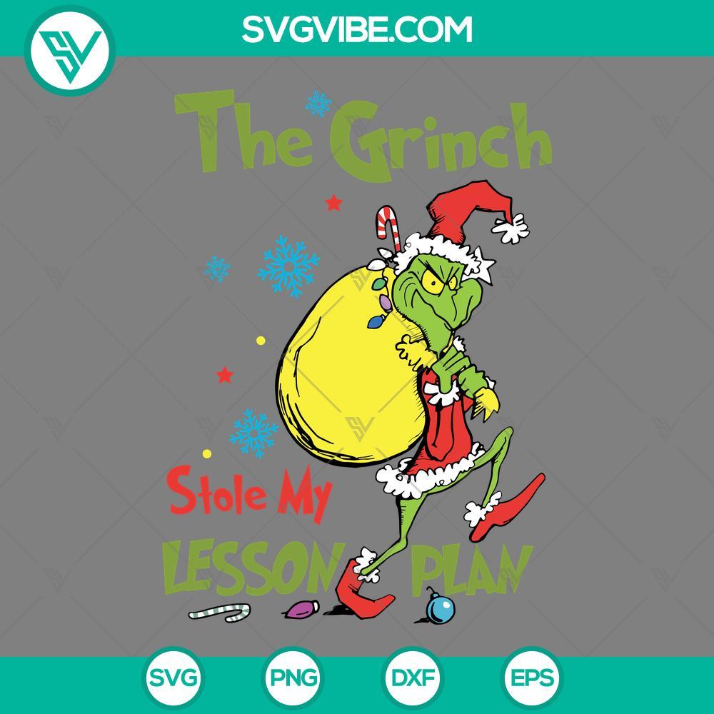 the grinch stole my lesson plan svg the grinch vintage design svg mockup