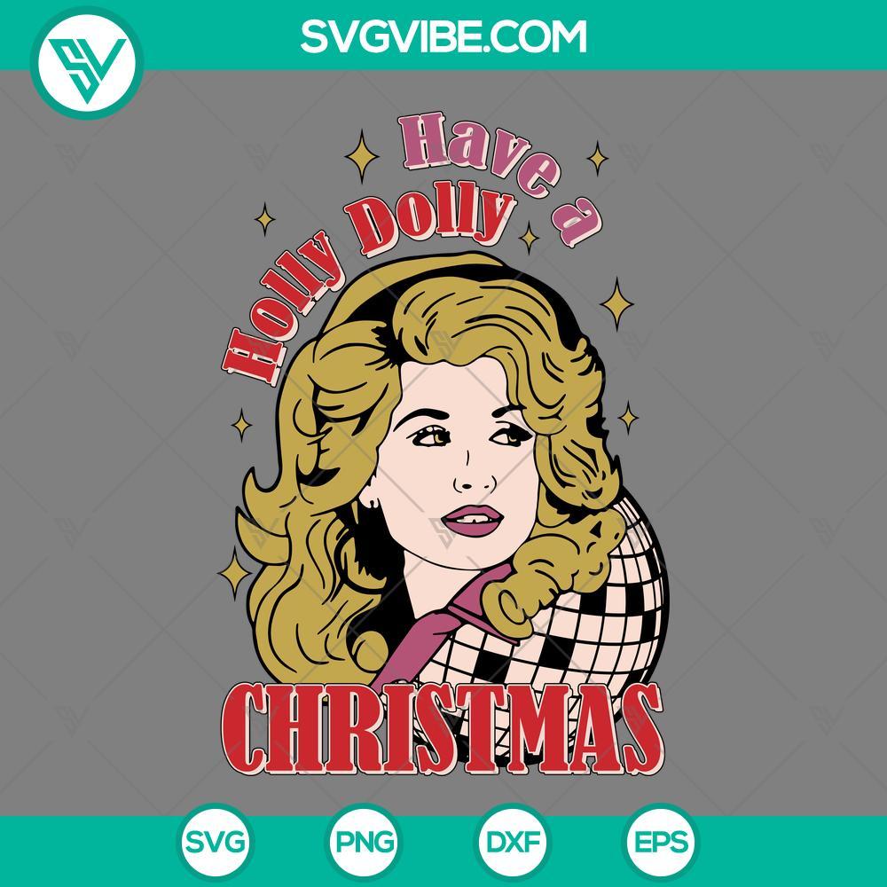 have a holly dolly christmas svg dolly parton disco ball christmas svg mockup