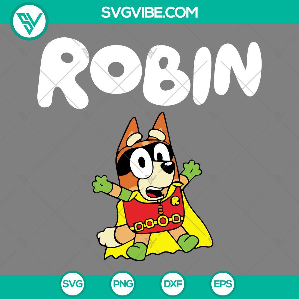 bingo robin svg bluey and bingo dc comis svg png eps dxf file mockup