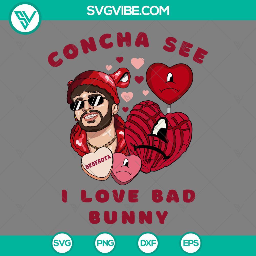 concha see i love bad bunny svg bad bunny valentine svg png eps dxf file mockup