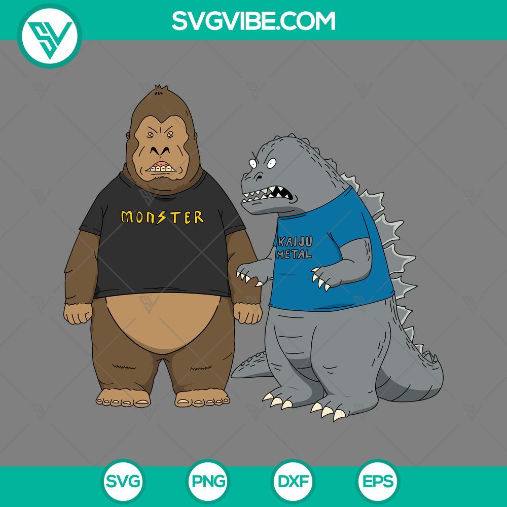 godzilla x kong svg kaiju metal svg png eps dxf file mockup