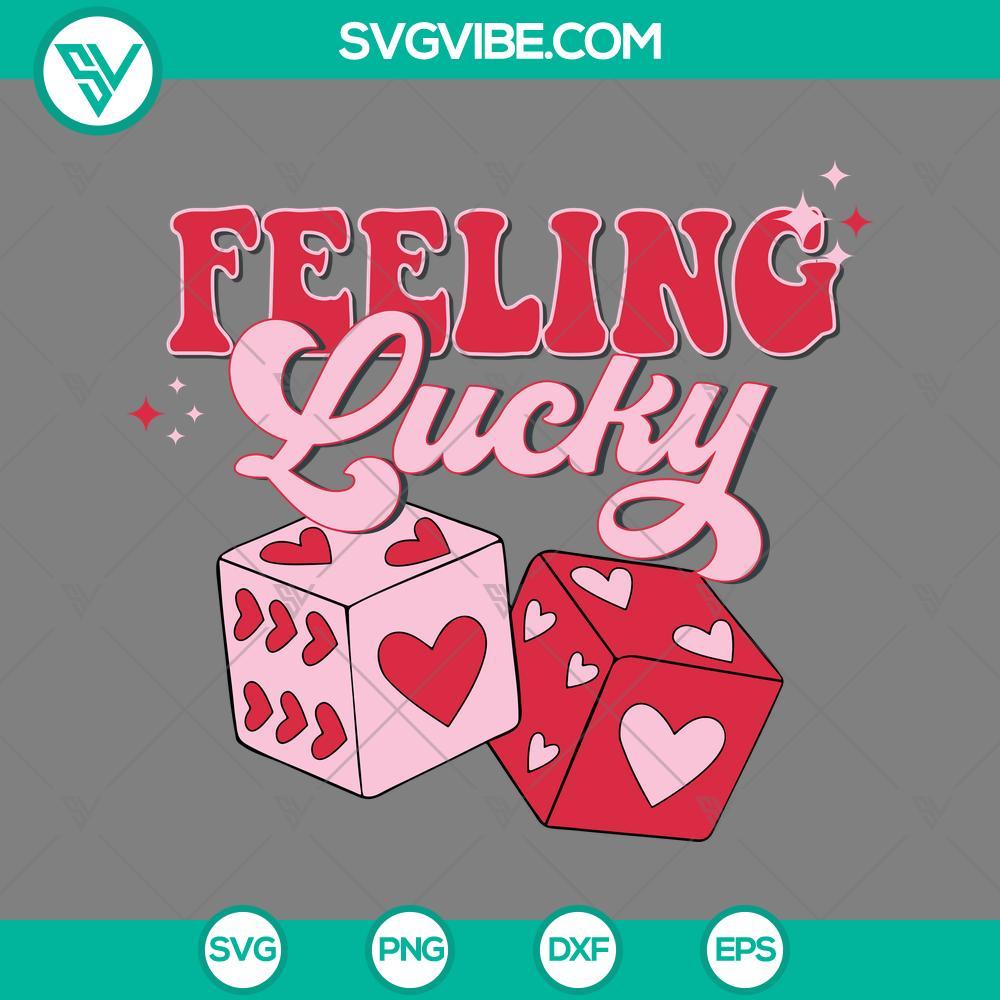 feeling lucky heart dice svg feeling lucky valentine svg valentines day svg mockup