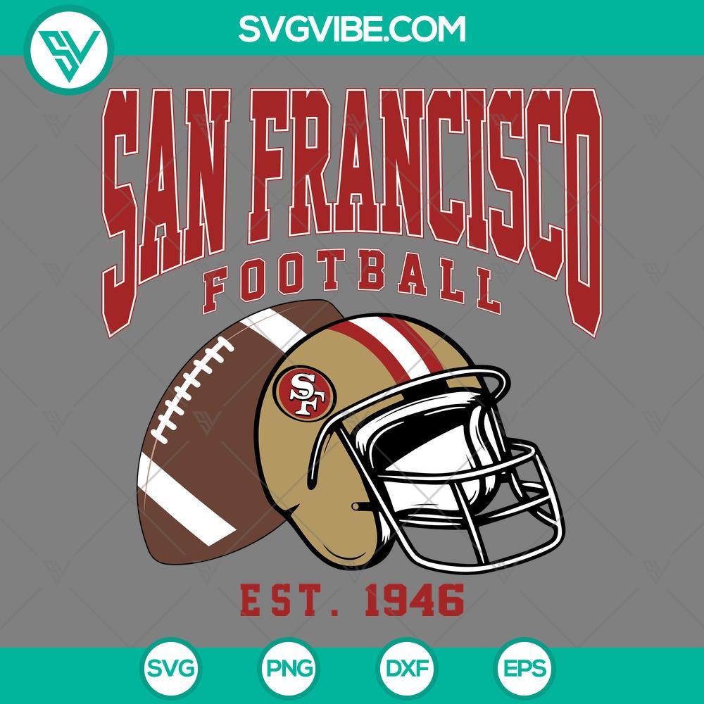 san francisco football est 1946 svg san francisco 49ers svg football and helmet svg mockup