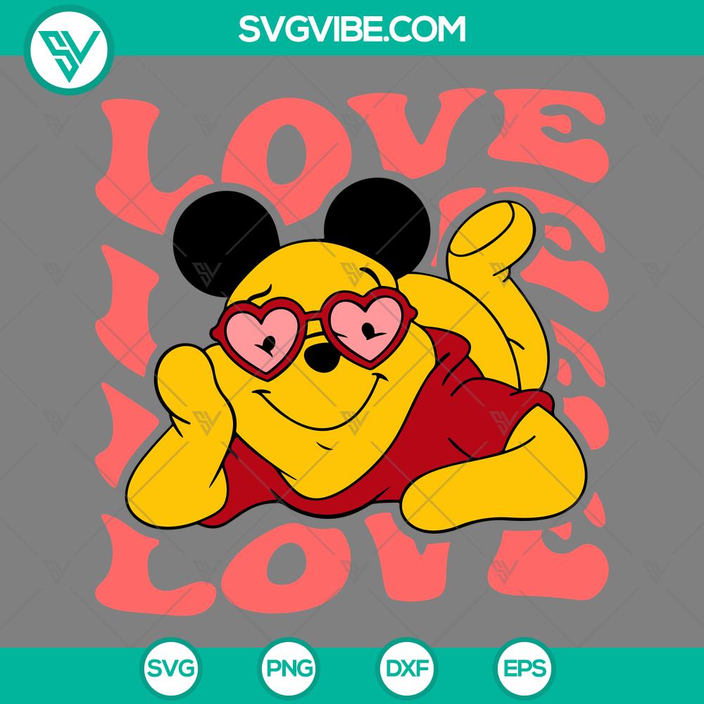 winnie pooh love svg winnie the pooh svg love svg valentineaeurtms day svg mockup