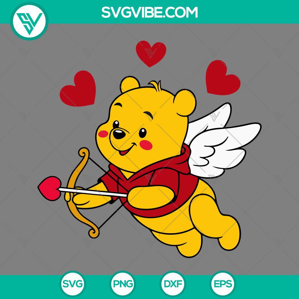 winnie the pooh cupid svg winnie the pooh valentine svg valentines day svg mockup