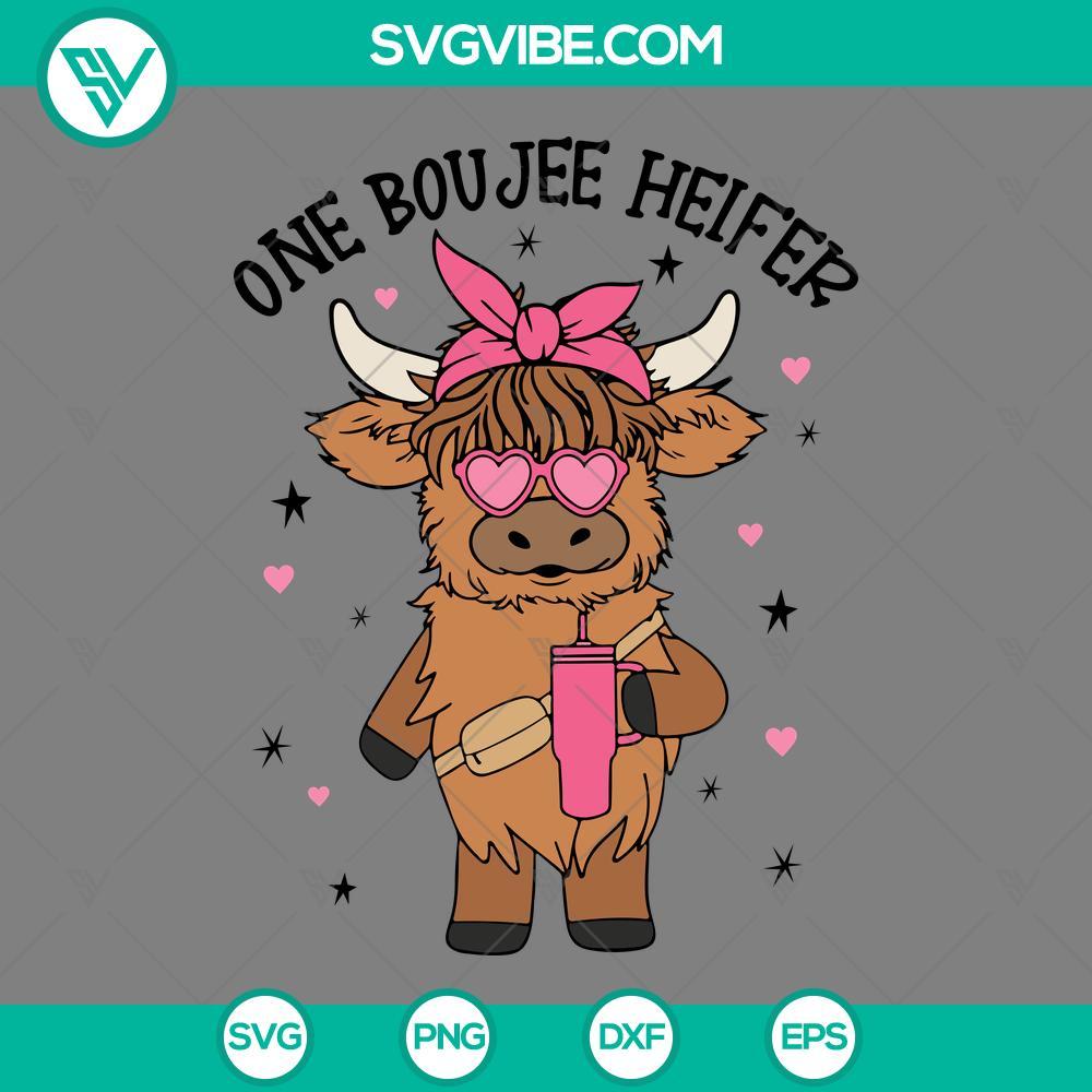 one boujee heifer valentine svg highland cow valentine svg valentines day western country svg mockup