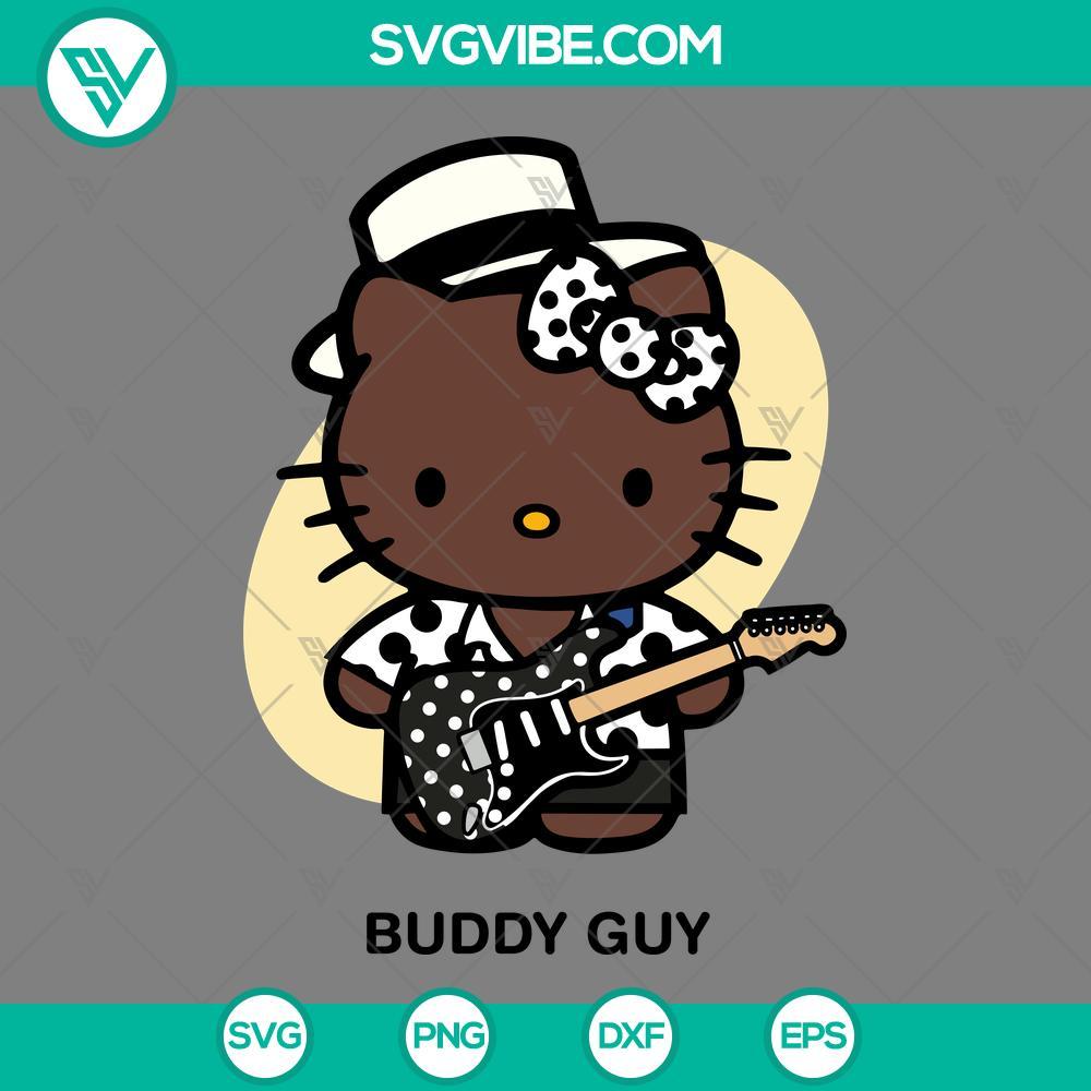 hello kitty buddy guy svg hello kitty guitarist and singer svg buddy guy svg mockup