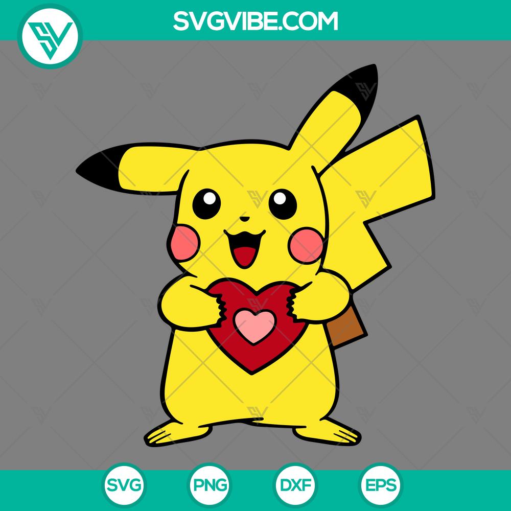 pikachu heart svg pikachu valentineaeurtms day svg pikachu svg mockup