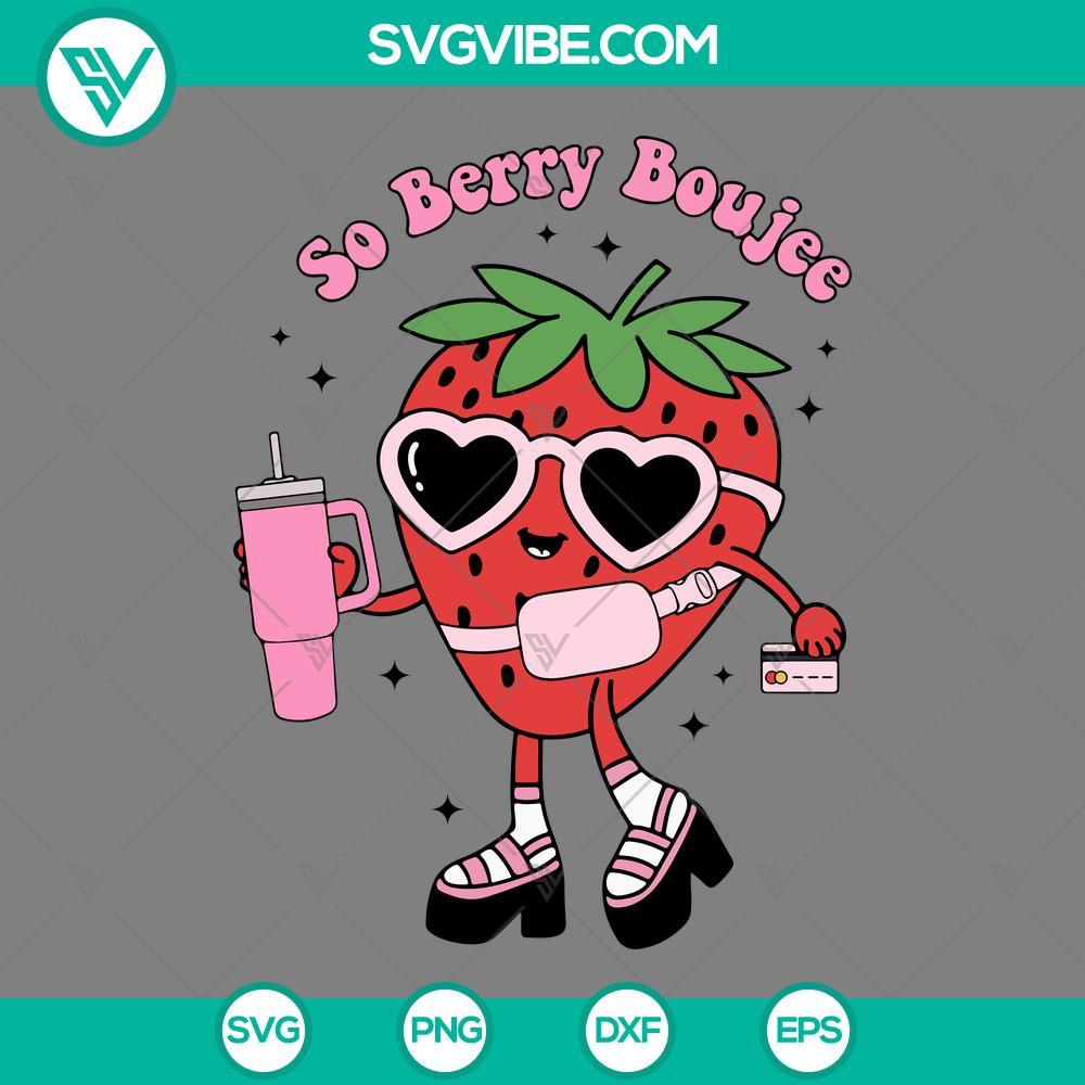 so berry boujee svg strawberry stanley tumbler inspired belt bag svg happy valentine s day svg mockup