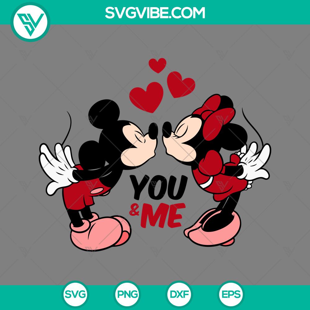 mickey minnie kiss svg you and me svg mickey minnie valentineaeurtms day svg mockup