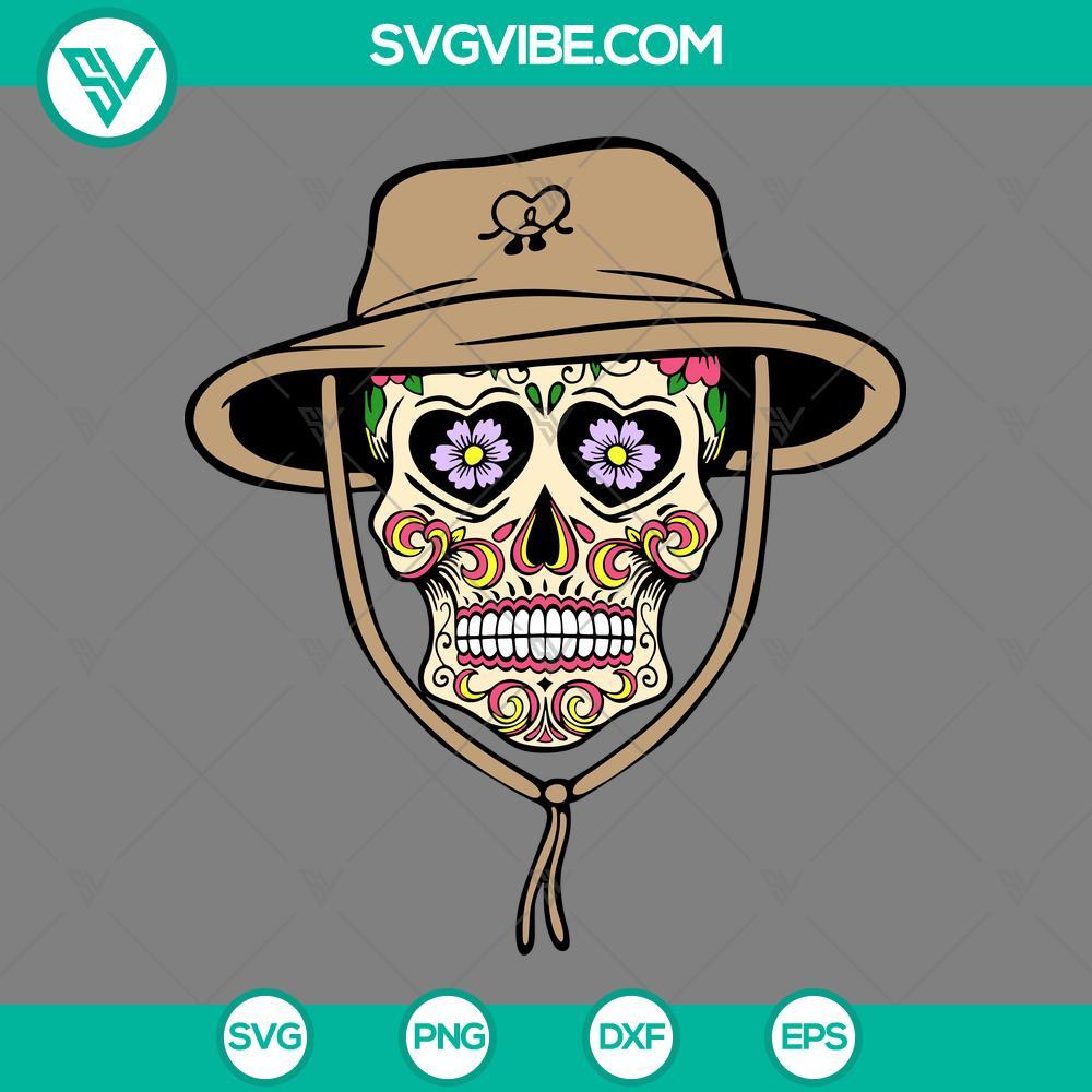 bad bunny bucket hat sugar skull svg bad bunny svg png eps dxf file mockup