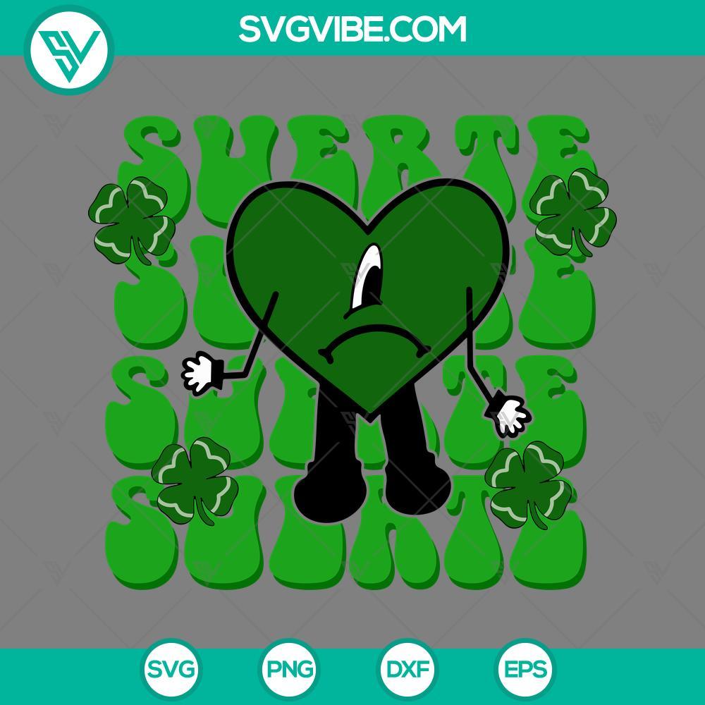 bad bunny heart patrick s day svg bad bunny svg png eps dxf file mockup