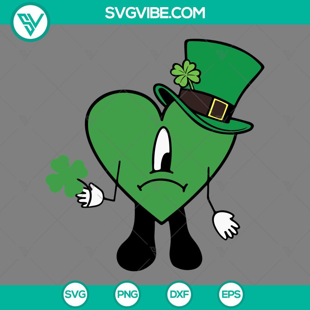 bad bunny heart st patrick s day svg bad bunny svg png eps dxf file mockup