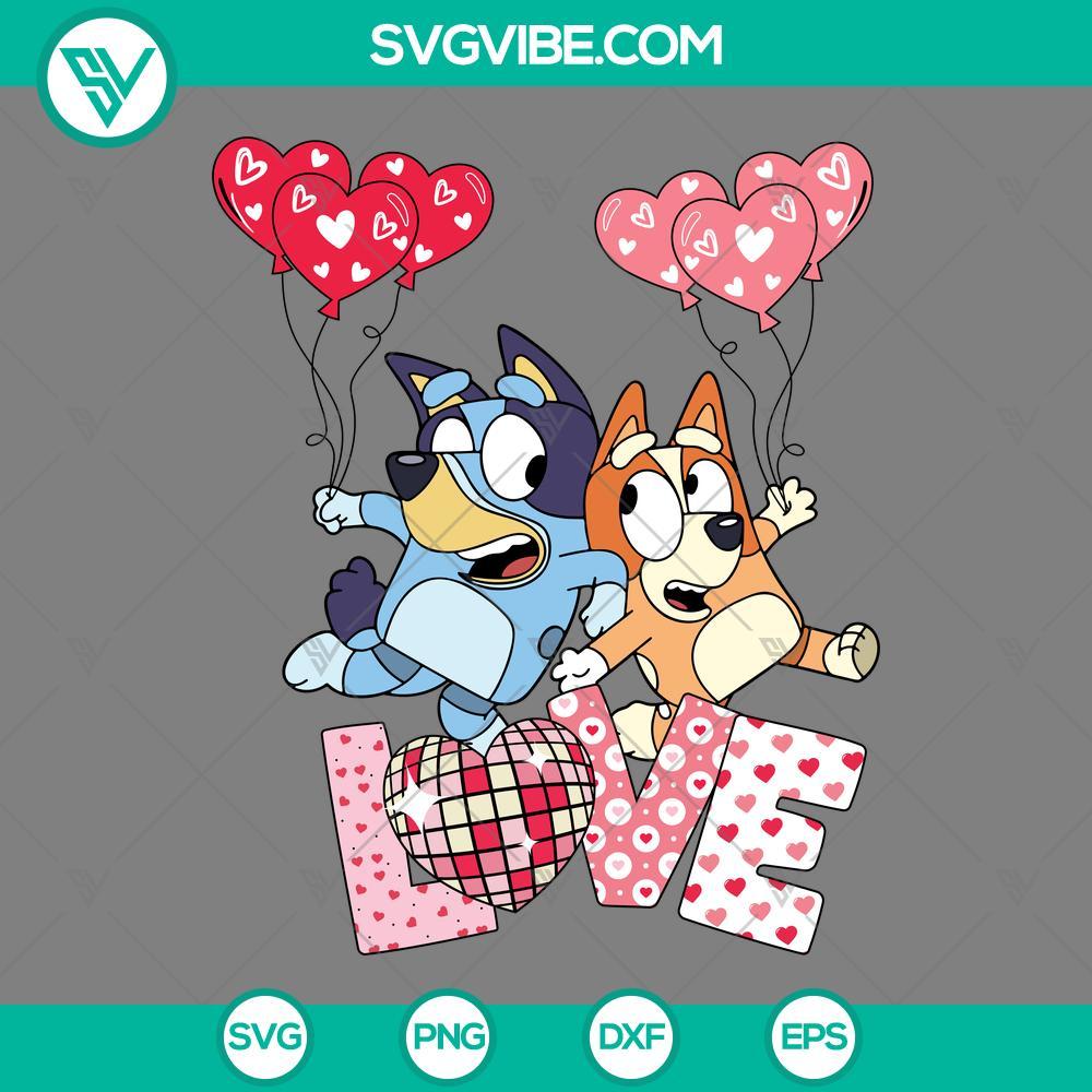 bluey love valentine svg bluey valentine s day svg bluey and bingo svg mockup