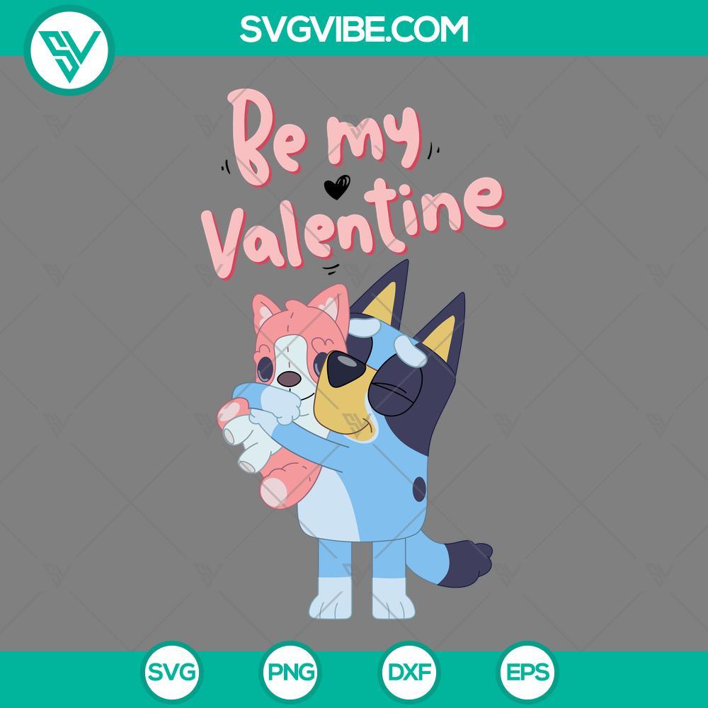 bluey be my valentine svg bluey valentines day svg bluey svg mockup