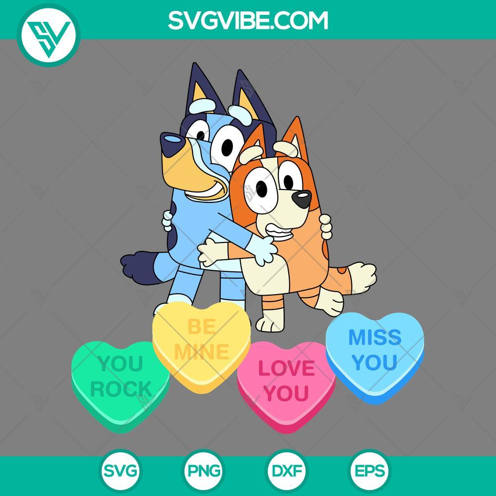 bluey and bingo svg bluey valentine svg bluey conversation hearts svg mockup