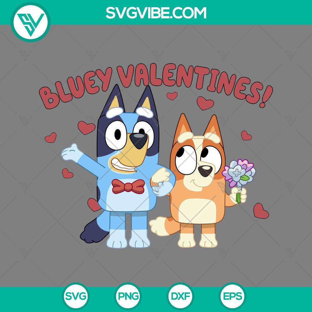 bluey valentines svg bluey and bingo svg png cut files mockup