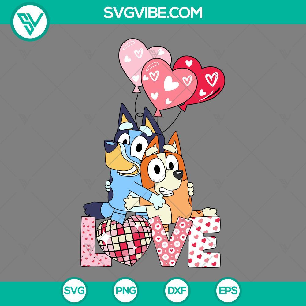 bluey and bingo happy valentine s day svg png cut files mockup