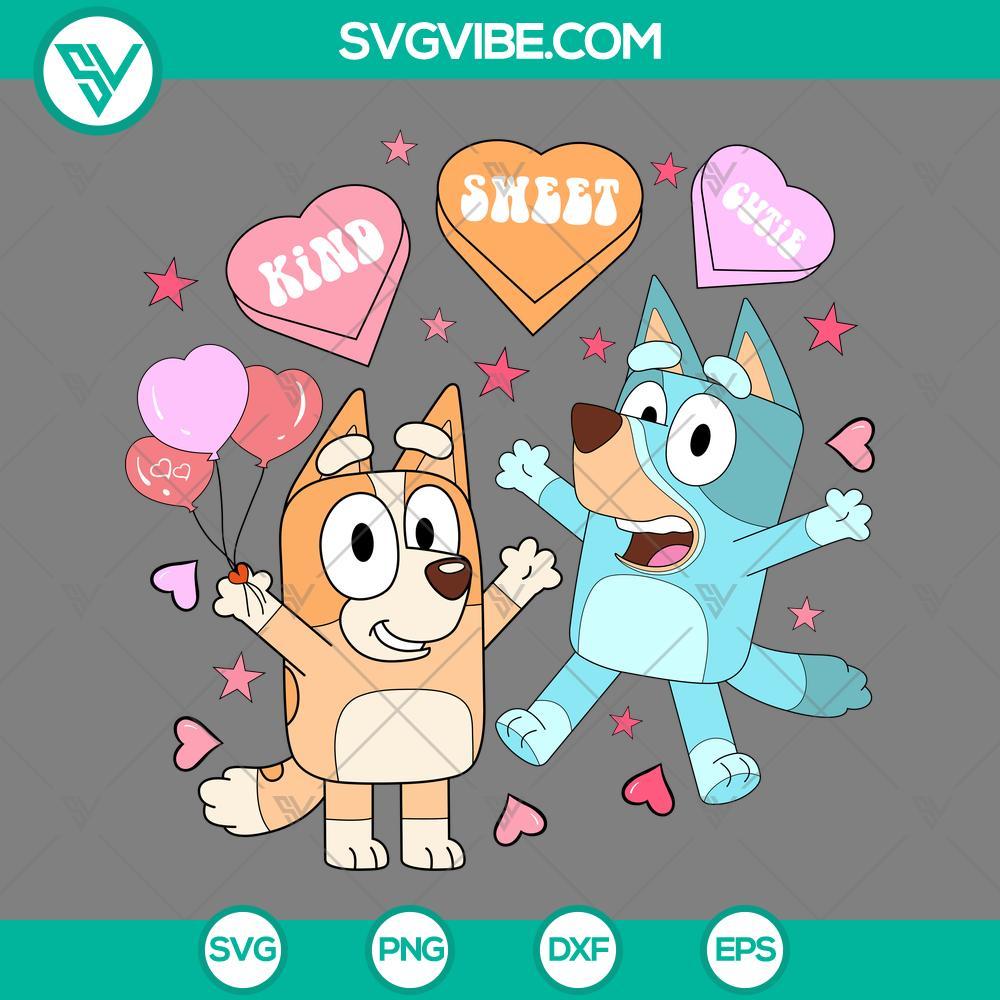 bluey and bingo valentine s day svg bluey conversation hearts svg bluey valentine svg mockup