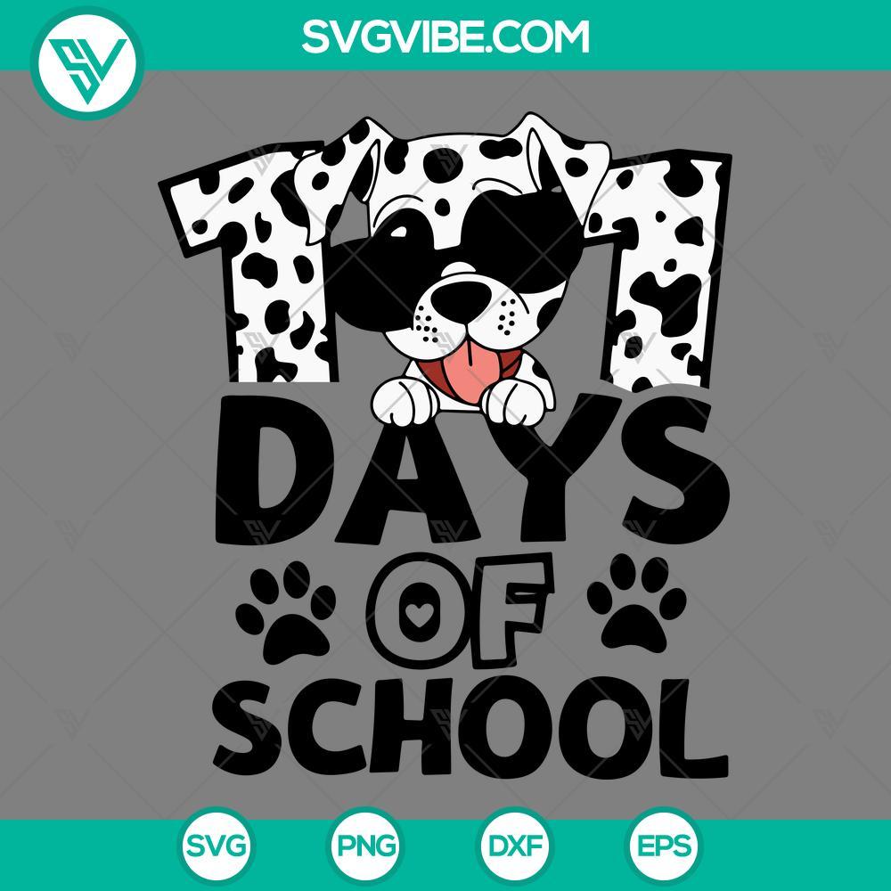 101 days of school dalmatians dogs svg png eps dxf file mockup