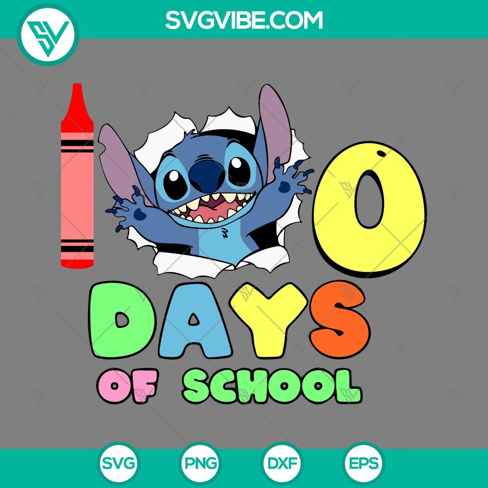 stitch 100th day of school svg png eps dxf file mockup